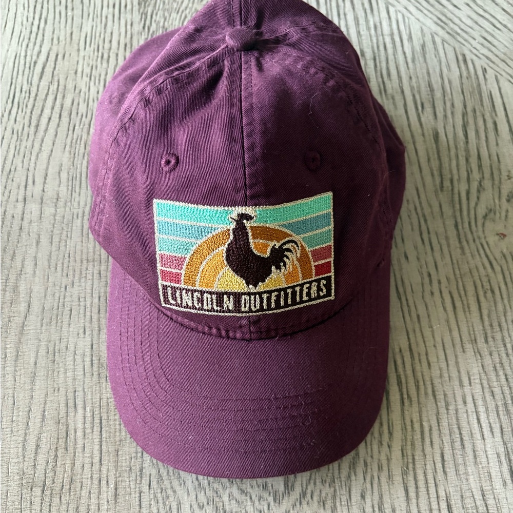 Lincoln Outfitters Maroon Cap Rooster Patch